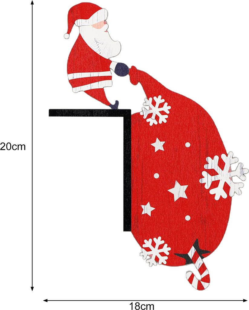 2 Stück Weihnachts-Türaufsatz aus Holz, Weihnachtsmann, Rentier, Tür-Eckdekoration, Türrahmen, Schild, Fenster, Wand, Basteldekoration