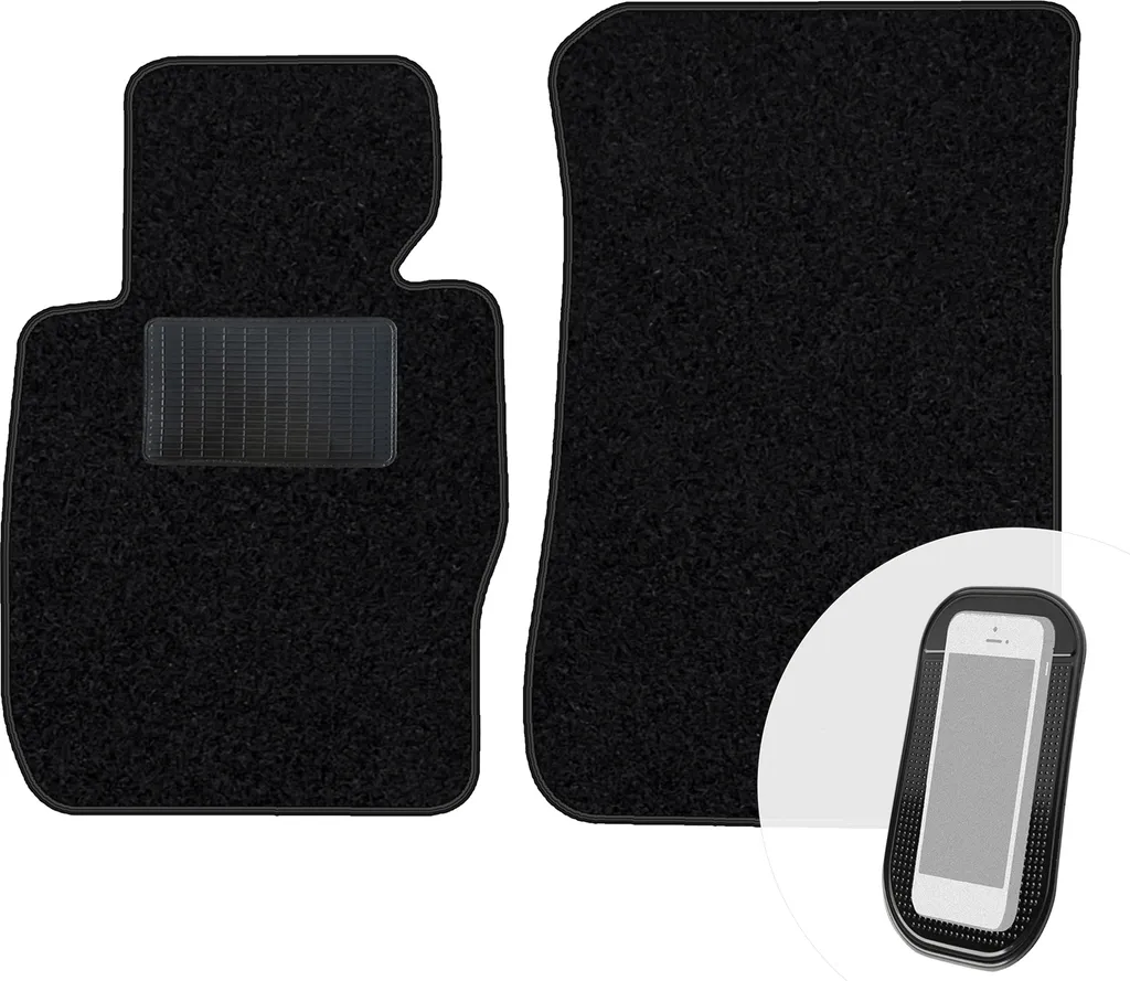 moto-MOLTICO tappetini anteriori auto velours tappetini auto nero set 2 pezzi adatto per BMW X1 E84 2009-2014