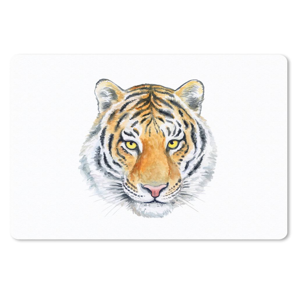 MuchoWow® Mauspad Mousepad Tiger - Kopf - Gelb 27x18 cm - Produktbild 