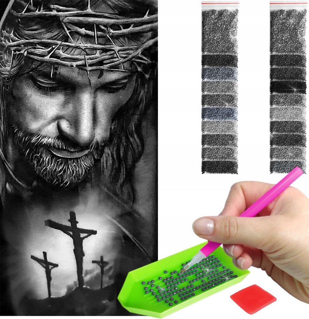 ARTULIO – Diamond Painting Set – Jesus Christus mit Dornenkrone – 80 x 40 cm – Groß XXL – Diamant Painting, Bilder DIY
