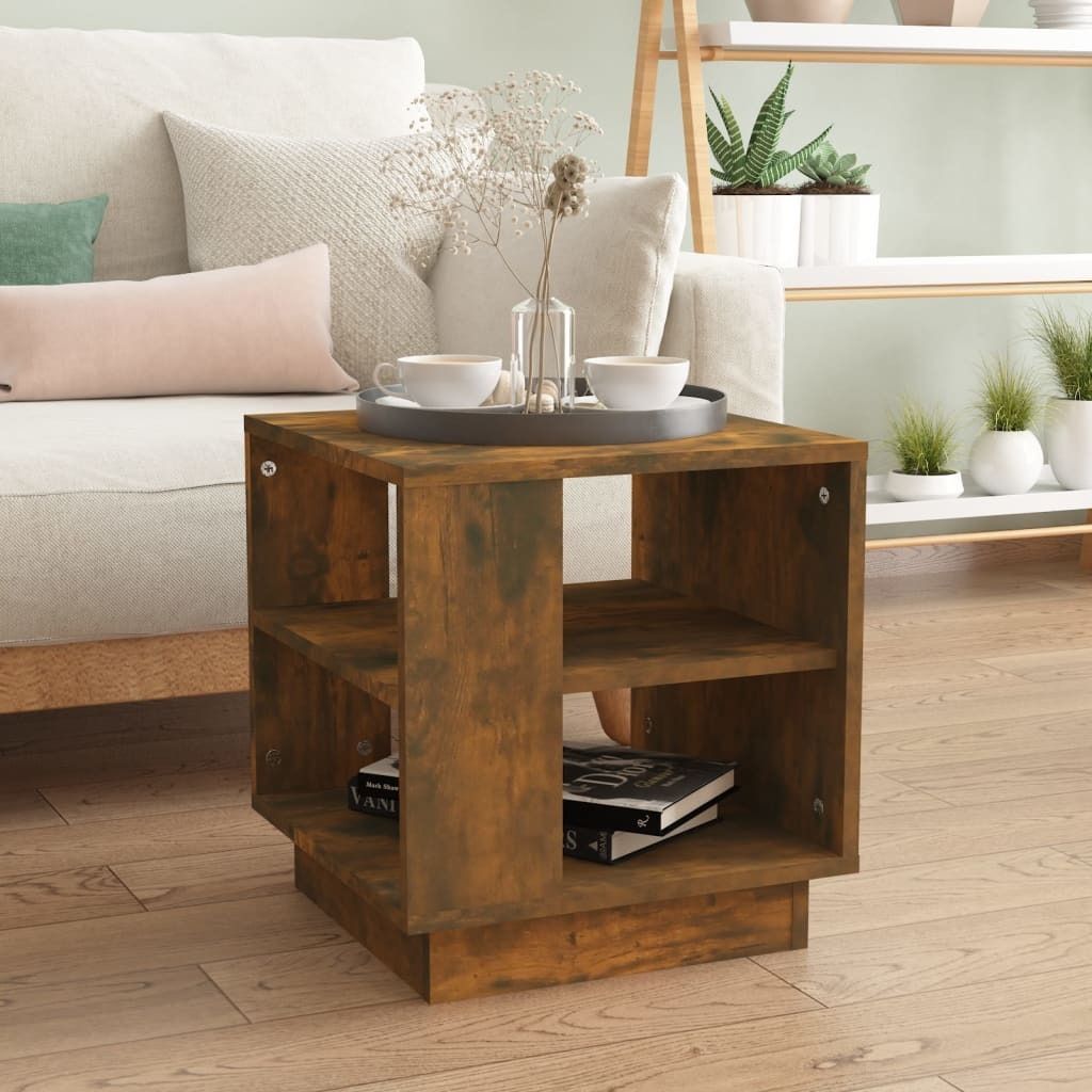 vidaXL Couchtisch Räuchereiche 40x40x43 cm Holzwerkstoff - Couchtisch - Couchtische - Wohnzimmertisch - Kaffeetisch
