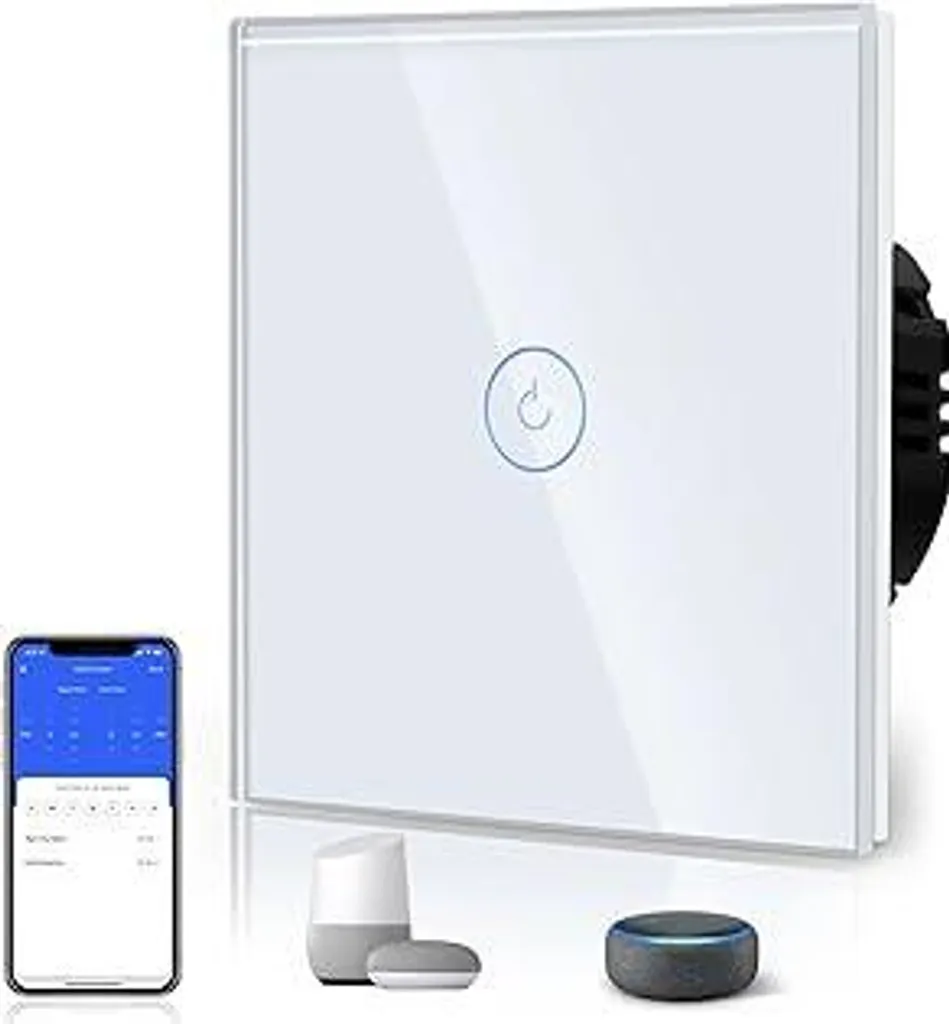 Interruttore Smart BSEED Bianco Vetro 1 Gang - Design per Interni