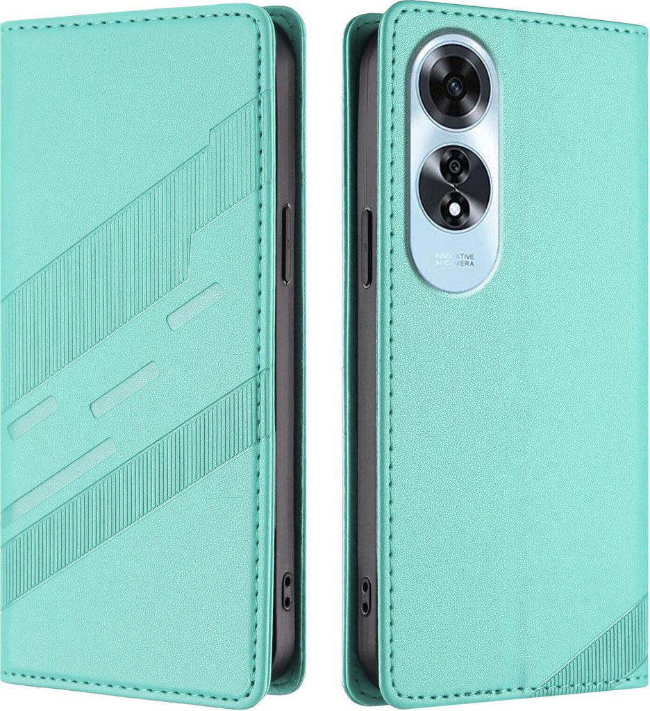 Hülle für Oppo A60, Kunstleder Brieftaschen Handyhülle mit Kartenfach und Standfunktion Türkis
