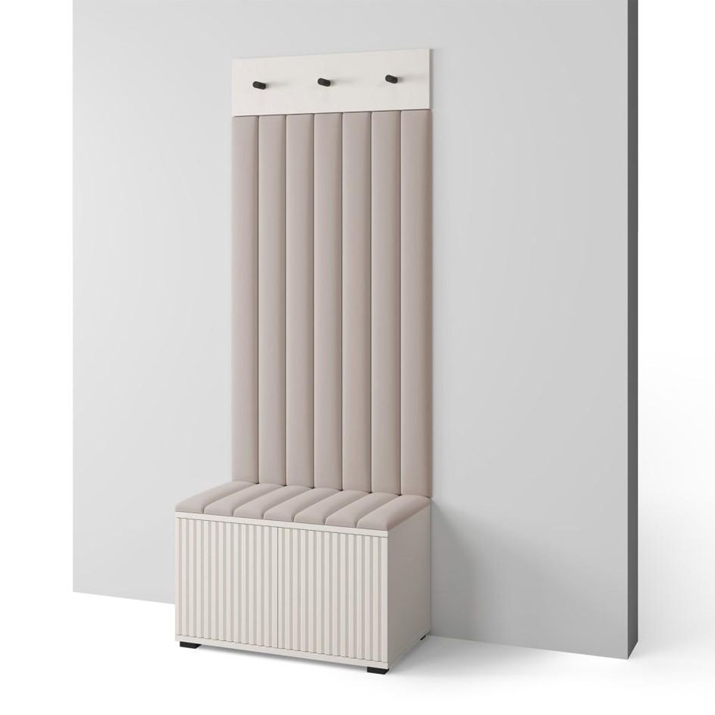 Garderoben-Set Ritmo version 6 mit Schuhregal und Polsterplatten, Ideal für Flur und Eingangsbereich (Cashmere, Trinity 03)
