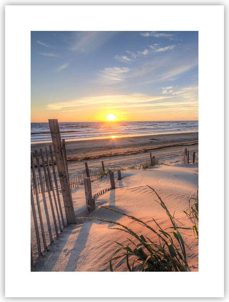 Poster - Poster ohne Rahmen - Westen Sonne Düne - 30x40 cm - Wand Bild - Wanddeko - Wandbilder - Kunstposter - Wandposter - Bilder - Kunstdruck - ...