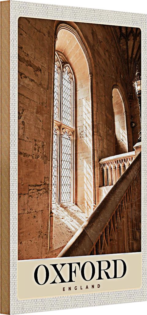 Holzschild Reise 20x30cm Oxford England Europa Architektur