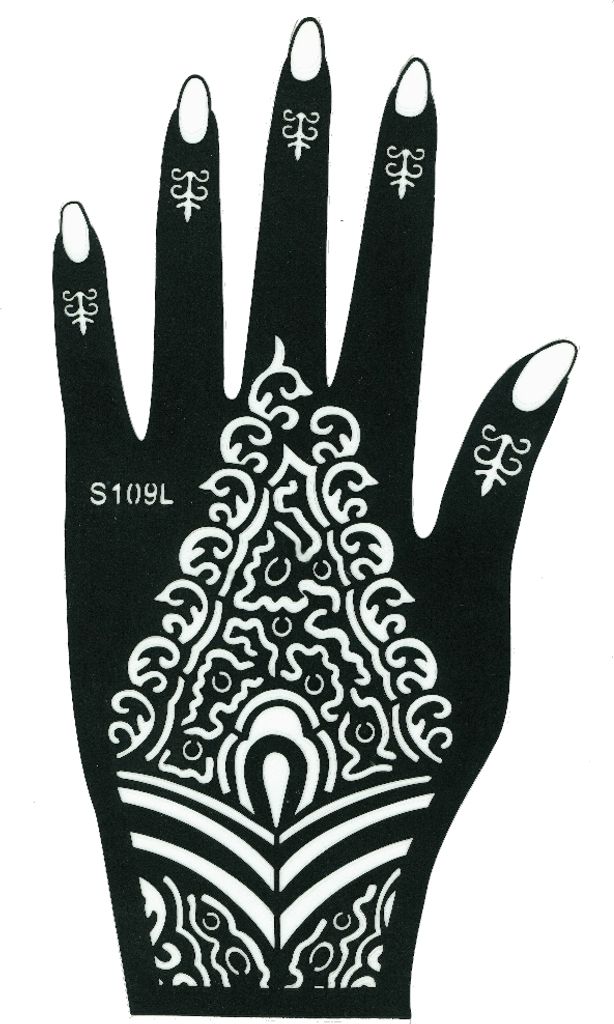 Henna Tattoo Schablone für die Linke Hand
