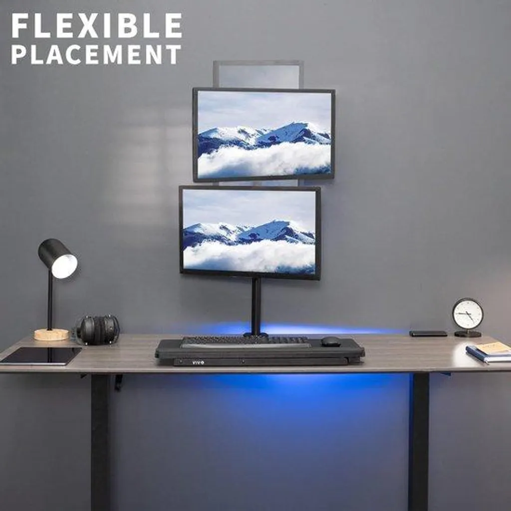 Support Écran PC Double Vertical Ergonomique et Orientable VESA 34 Pouces