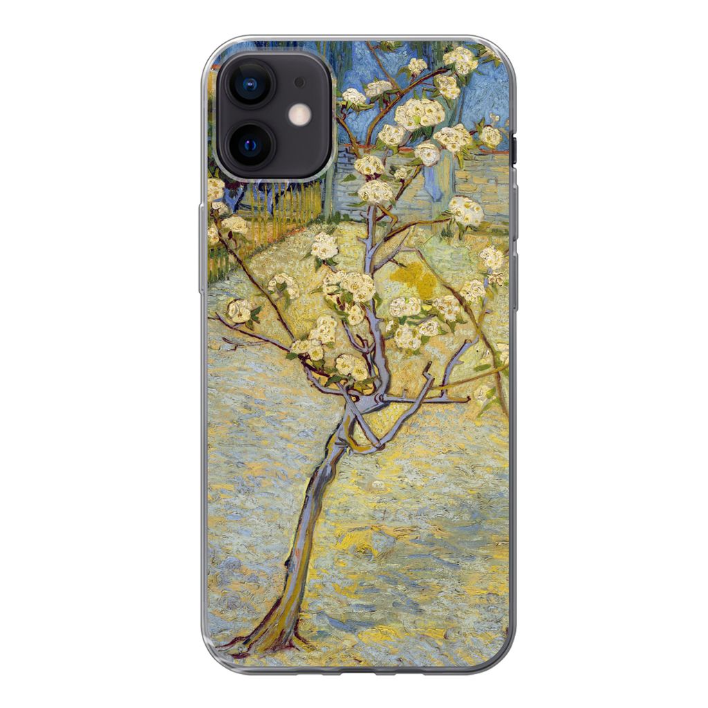 MuchoWow Handyhülle Schutzhülle Hülle für iPhone 12 mini Blühender Birnbaum - Vincent van Gogh Silikon Softcase Handy Hülle - Bild