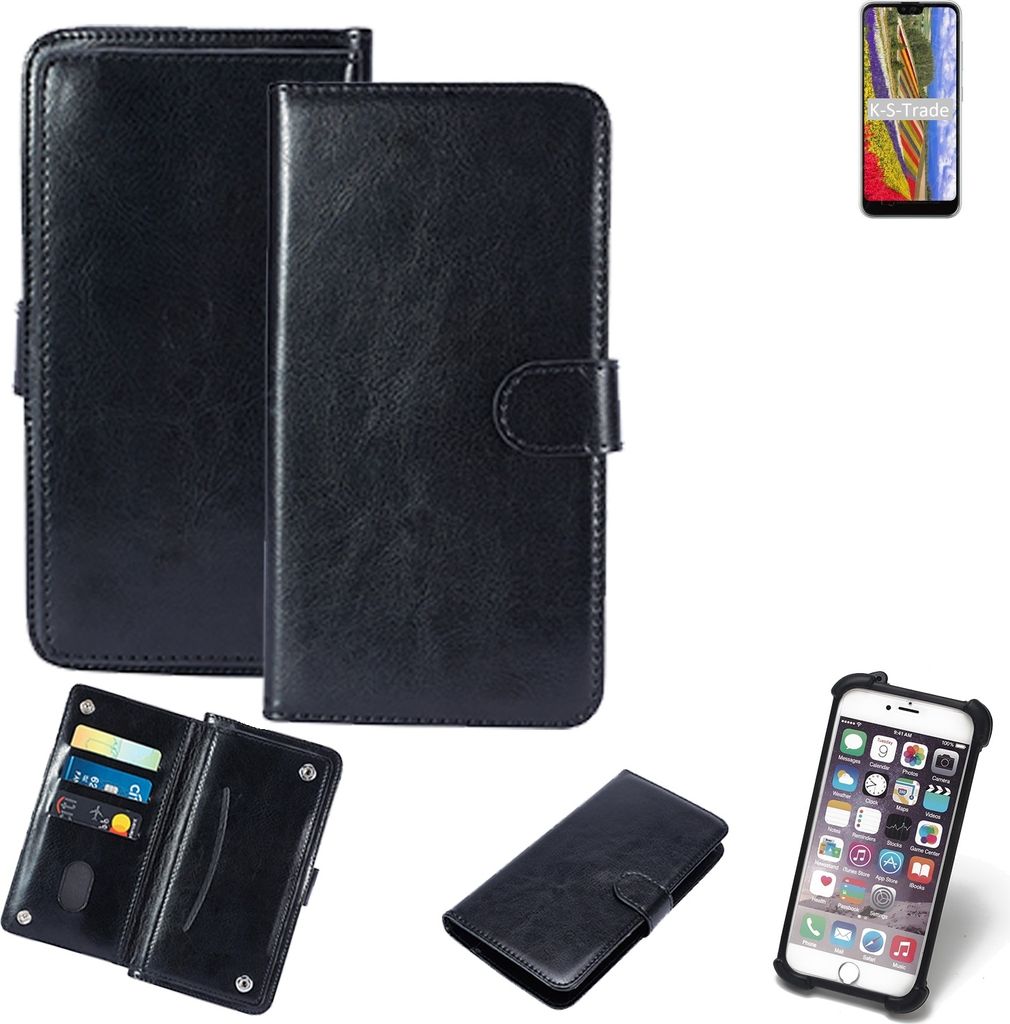 K-S-Trade 360° Hülle kompatibel mit Kyocera GRATINA KYV48 schwarz Kunstleder Case BookCase WalletCase Kunstlederederhülle Handyhülle, Rundumschutz