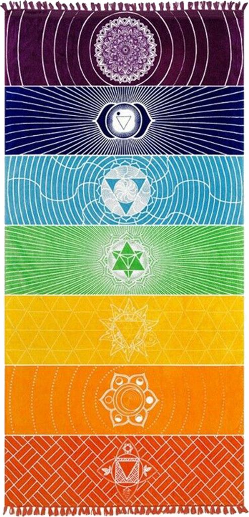 Streifen Beach Handtuch Schwimmbad Teppich Camping Sport Yoga Matte mit Quasten