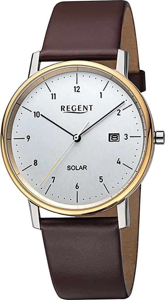 Regent Leder Herren Uhr Armbanduhr Quarz braun Lederarmband D2URF1549