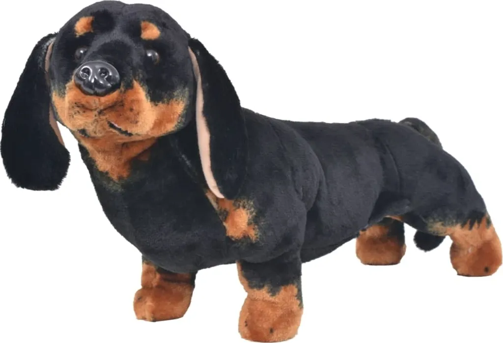 Grand Doudou Chien Teckel Noir XXL Peluche Réaliste pour la Maison