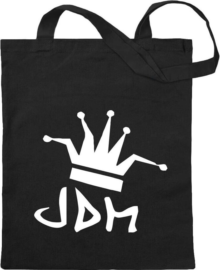 Kiwistar - Baumwolltasche - schwarz - JDM/King - Tragetasche Stoffbeutel Umhängetasche langer Henkel