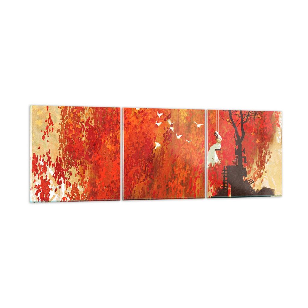 Bilder auf glas - Frau Abstraktion - 90x30cm - Glasbilder - Wandbilder - Kunstdruck - zum Aufhängen bereit - Wanddekoration aus Glas - Glas Bilder...