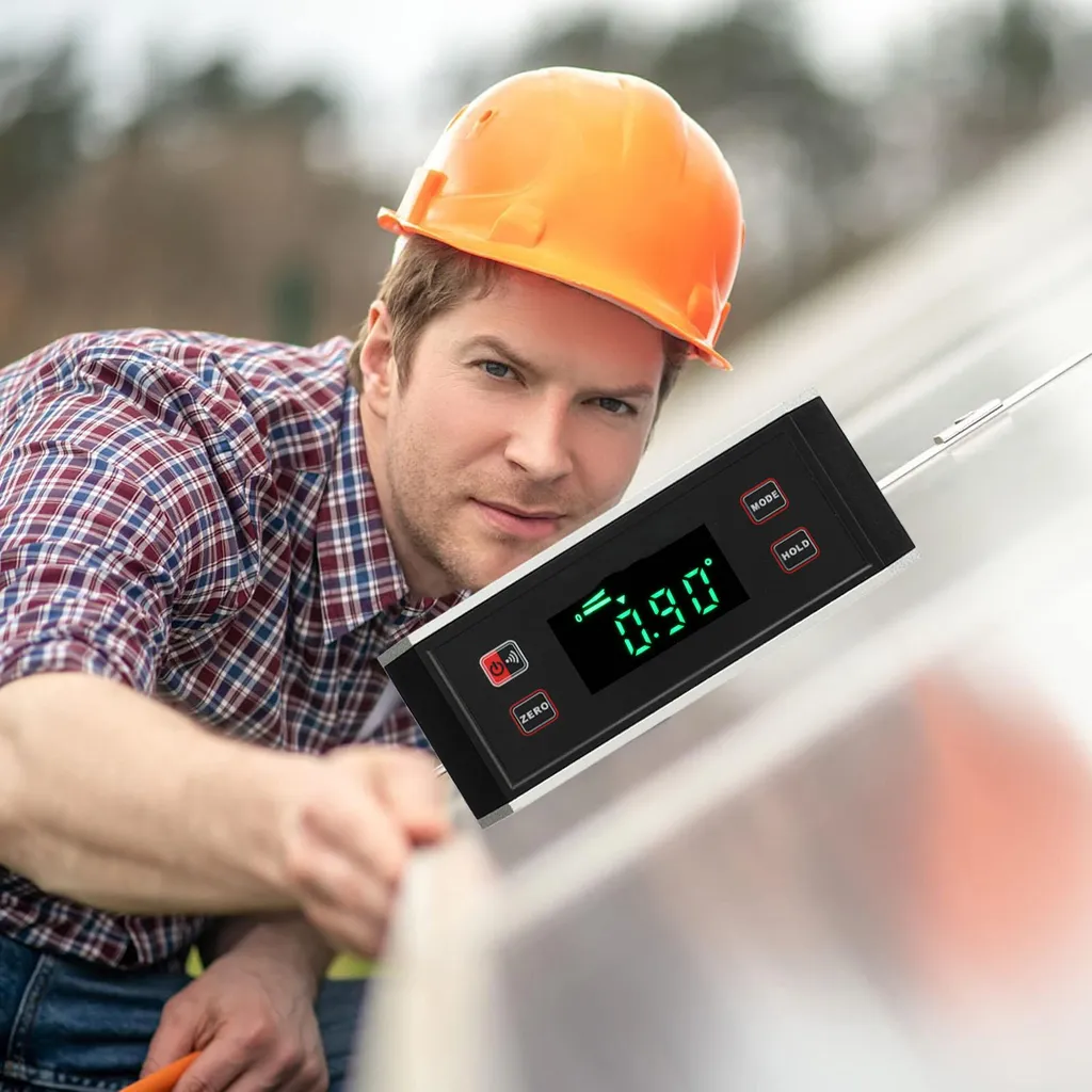 Inclinomètre à écran rétroéclairé et base magnétique, Équerre LCD - 11