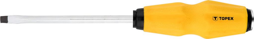 TOPEX Schlitzschraubendreher zum Draufschlagen 6,0 x 125 mm, gehärtetes Endstück, magnetisches Endstück, CrV-Stahl
