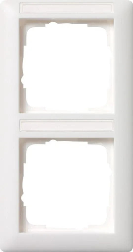 Cadre de Finition Double Gira Standard 55 Blanc avec Porte-Étiquette 2f