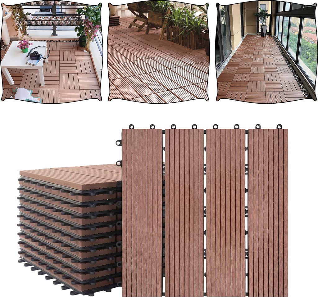 LARS360 11 kusů WPC dlaždice, 1sqm 30x30cm terasové Obrázek produktu 