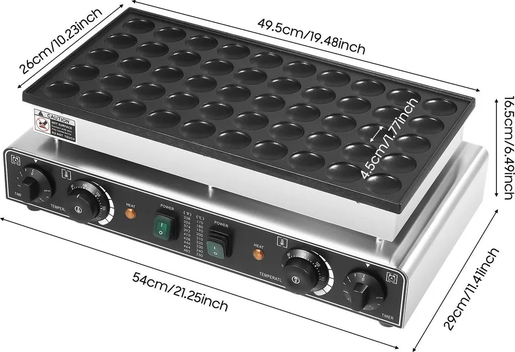 Mini crêpière électrique antiadhésive 50 trous pour cuisson sans coller