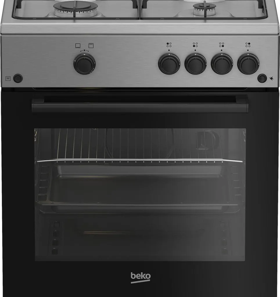 Cuisinière à Gaz 60cm Beko FBG62010DX Idéale pour Cuisine Familiale en Inox