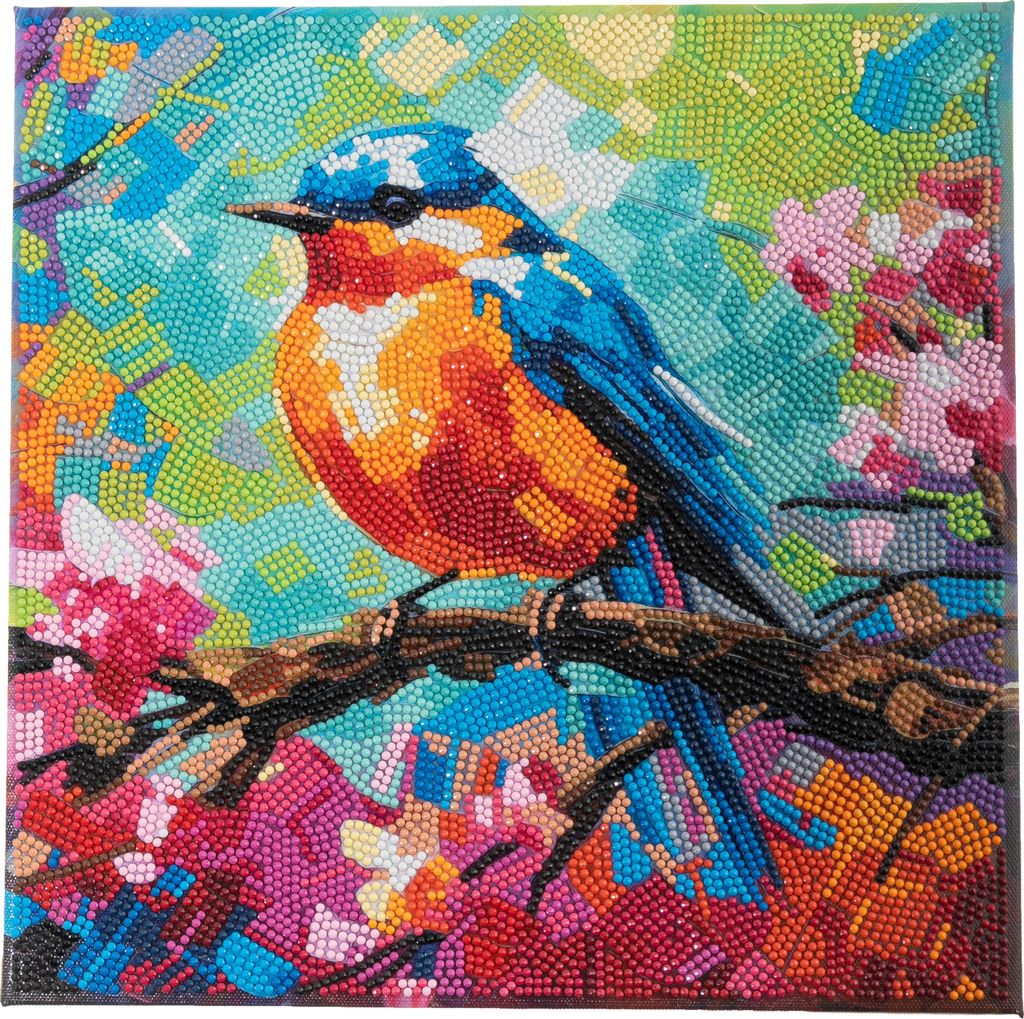 Diamond Painting "Crystal Art Kit", 30 x 30 cm Robin