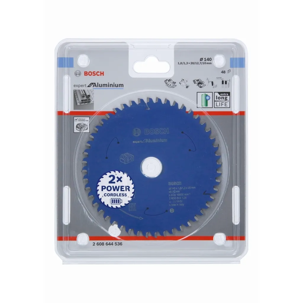 Lama circolare per seghe a batteria Expert per alluminio, 140 x 1,8/1,3 x 20, 48 denti