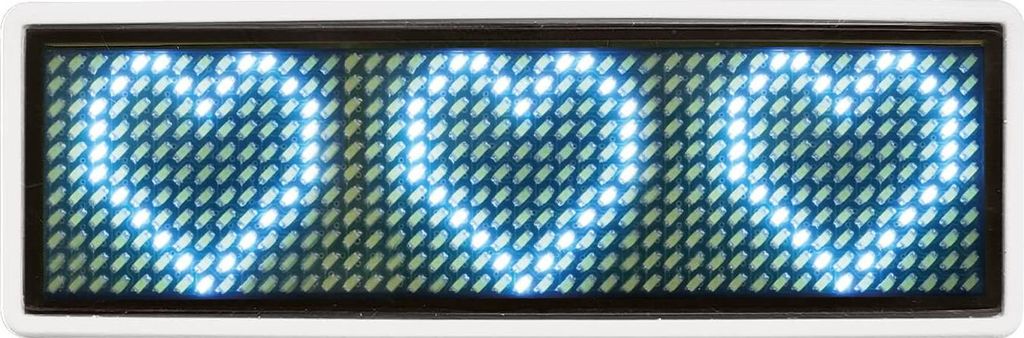 Mini LED Name Tag, 11x44 Pixel, USB-C, unifarben - Farbe: weiß