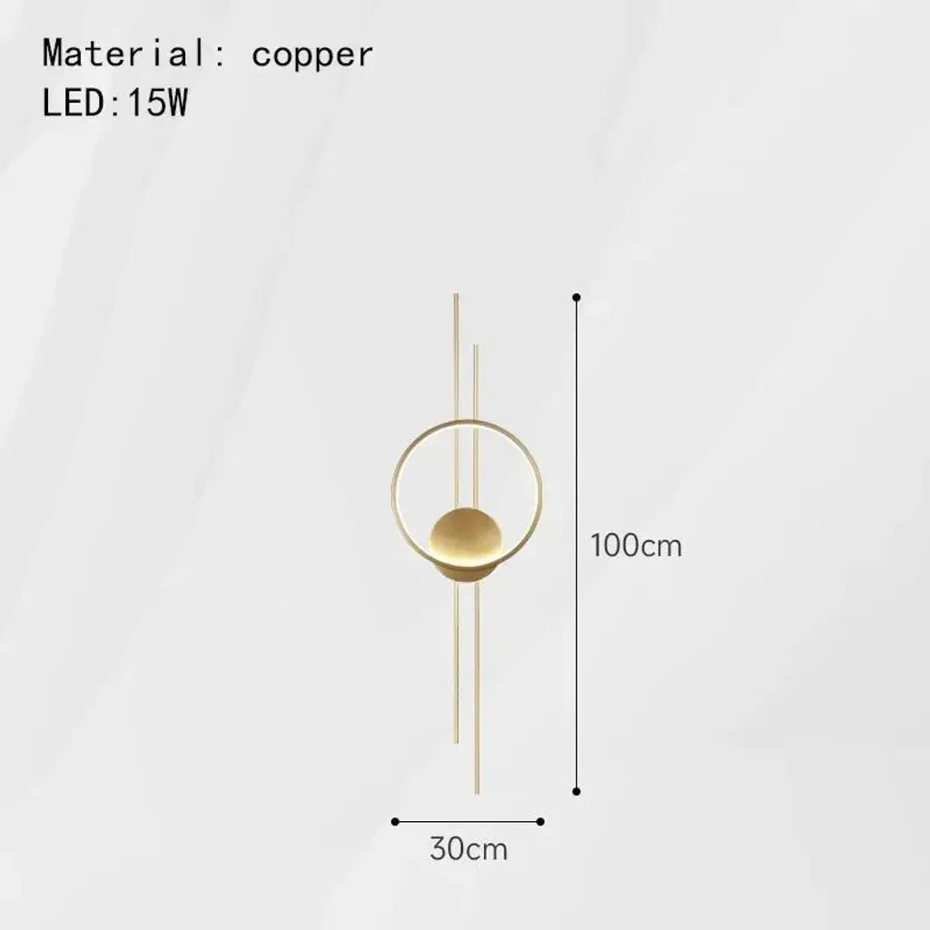 Lampe murale moderne dorée 3 températures de couleur réglables Aura V2