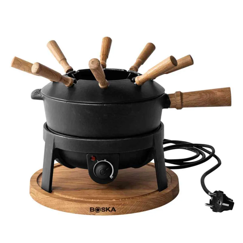 Service Fondue Fonte Noire Boska 853560 - Capacité 2.2L Haute Qualité