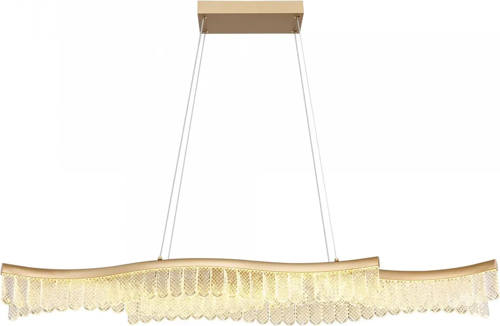 Lustre Suspension LED Moderne Cristallin Doré - Éclairage de Luxe