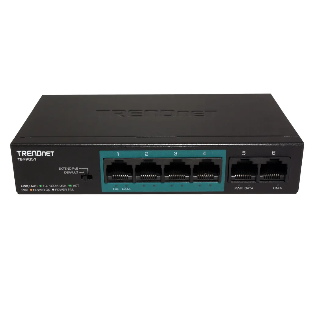 Switch PoE+ TRENDnet TE-FP051 5 Porte - Estensione 250m per IP Camera - 3