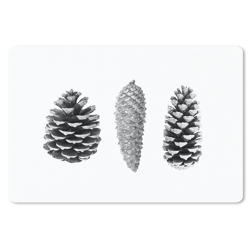 MuchoWow Mauspad Mousepad Tannenzapfen - Natur - Schwarz und Weiß - Herbst 27x18 cm - Mousepads - Maus Mat - Pad - Mausunterlage - Büroartikel ...