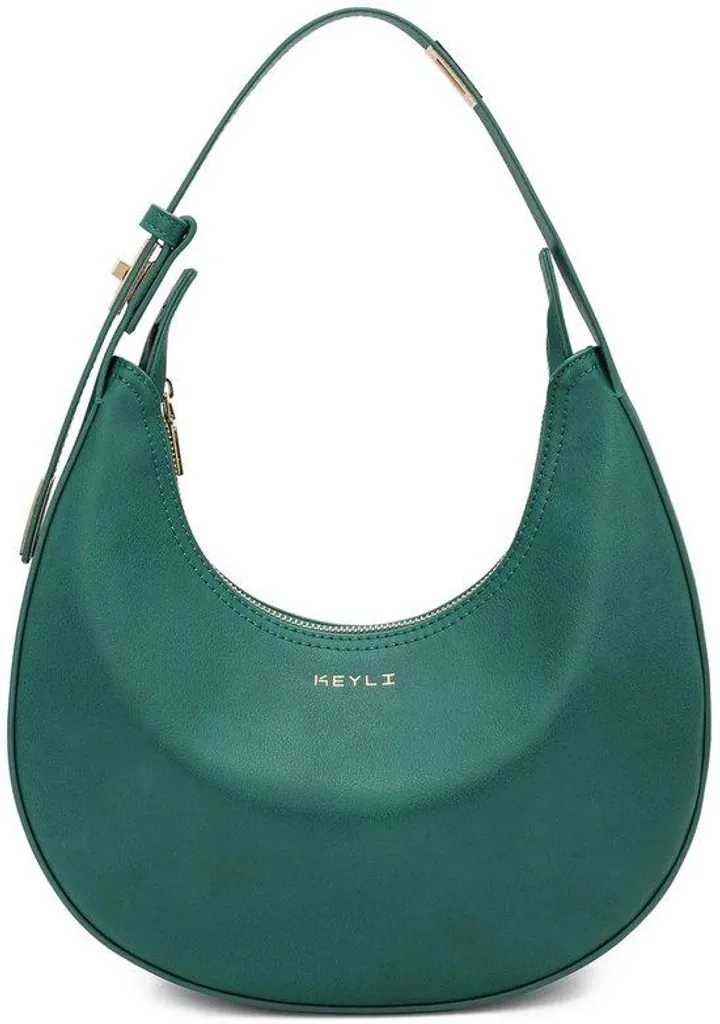 Sac à main vert réglable 3 positions en cuir grainé - Série Iris