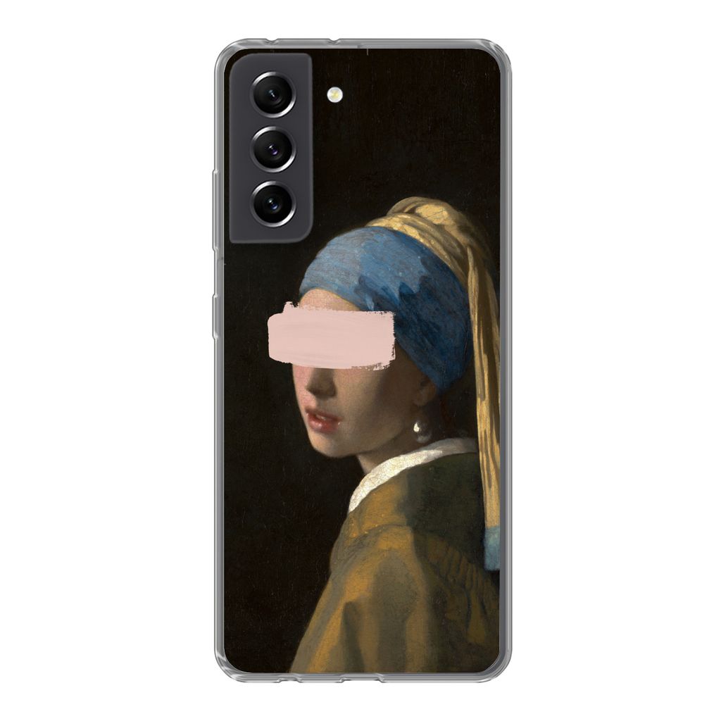 MuchoWow Handyhülle Schutzhülle Hülle für Samsung Galaxy S21 FE Das Mädchen mit dem Perlenohrring - Vermeer - Gemälde Silikon Softcase Hand...