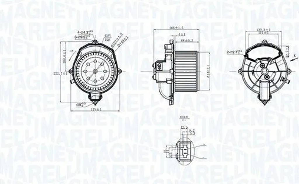 Ventilateur Moteur Peugeot Partner Tepee : Pièce de Rechange 141mm 12V