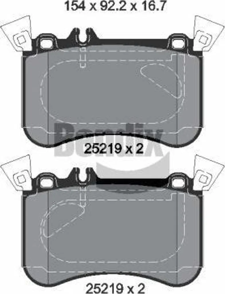 Jeu de plaquettes de frein à disque BENDIX BPD2237 pour Mercedes CLA