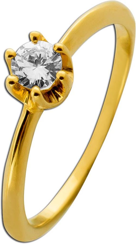 Brillantring Gold 585 14 Karat Brillant 0.20ct Lupenrein 17