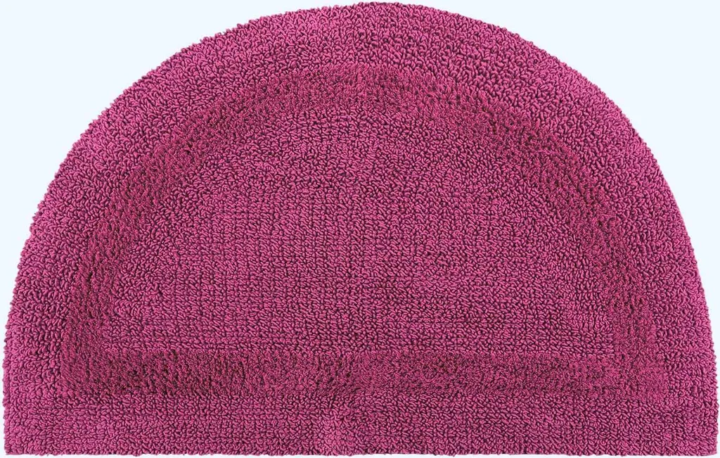 Tappeto Bagno Semicircolare Cotone Bio-Style Homescapes Lampone
