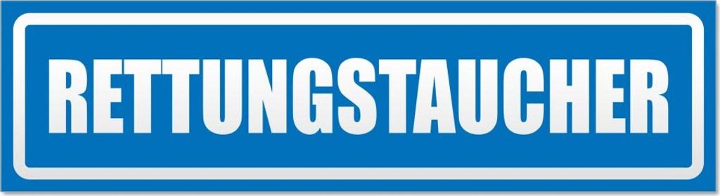 Rettungstaucher invertiert Magnetschild Schild magnetisch