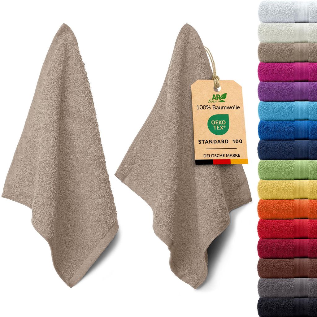 2er-Set ARIZONA Handtuch-Serie von AR Line – 100% Baumwolle, 500 g/m², 2er-Set Seiftücher 30x30 cm, Farbe: Sand