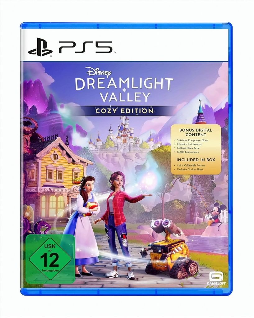 The image shows the front cover of the Disney Dreamlight Valley: Cozy Edition for PS5.