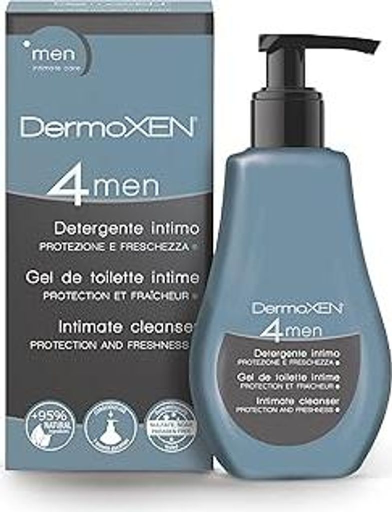 Dermoxen 4 Men Intimpflege für Männer mit antibakterieller Wirkung. Intim Waschlotion mit präbiotischen Fasern gegen Körpergeruch Intimpflege f...