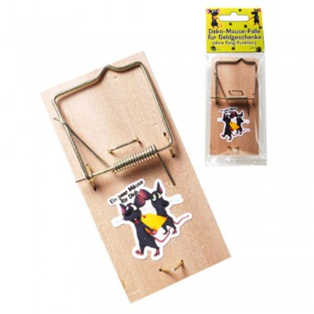 Udo Schmidt Geldgeschenk Mause Falle 10x5cm zum Geburtstag Happy Birthday