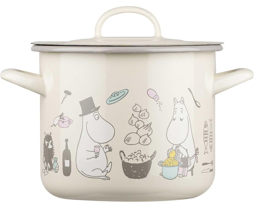 Muurla Mumins Bon Appetit Topf 2,5 l Emaille beige, Produktbild 