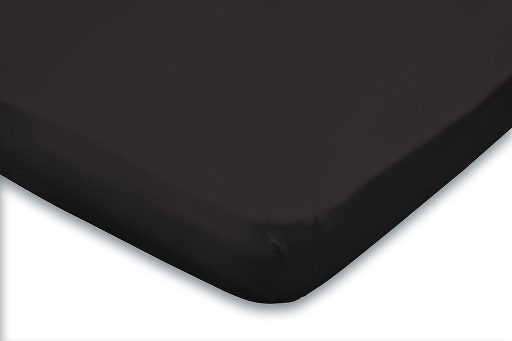 Eleganzzz Topper-Spannbetttuch Jersey Stretch – Schwarz – 160x210/220 - 180x200 – weich & dehnbar