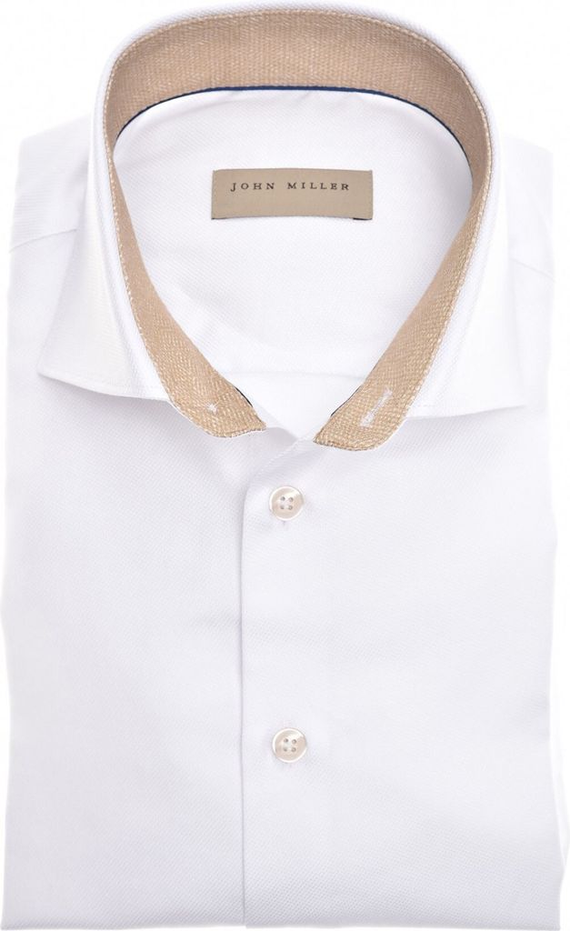 John Miller Hemd Tailored Fit weiß einfarbig