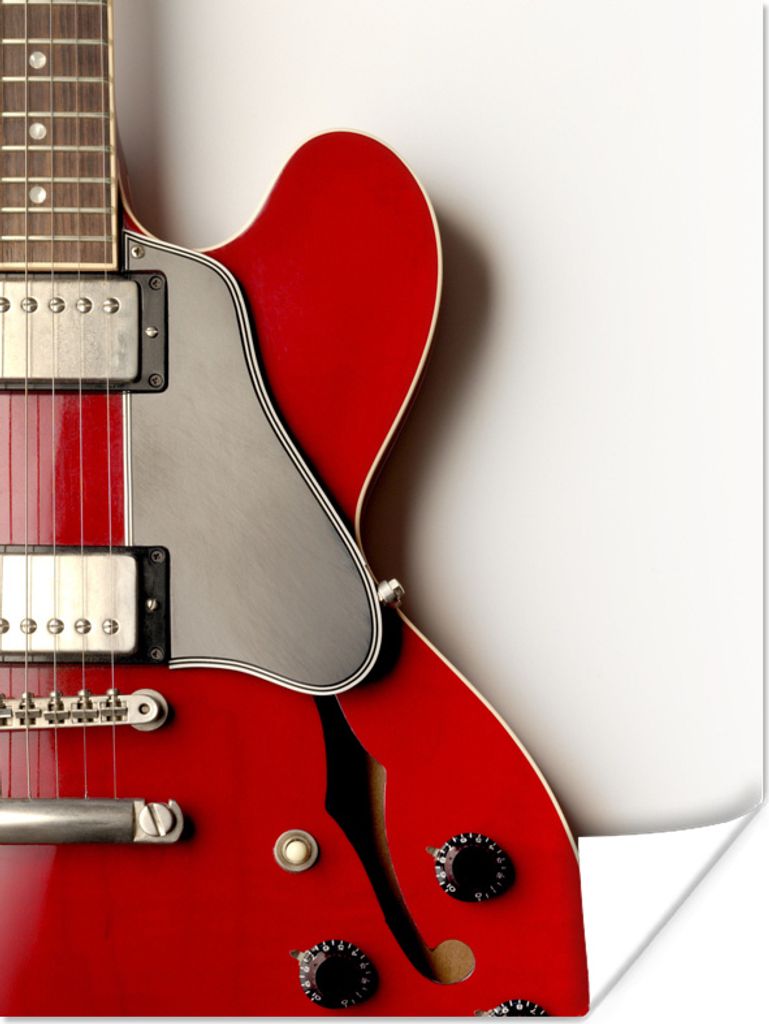 MuchoWow Poster Eine rote E-Gitarre 90x120 cm - Wohnzimmer