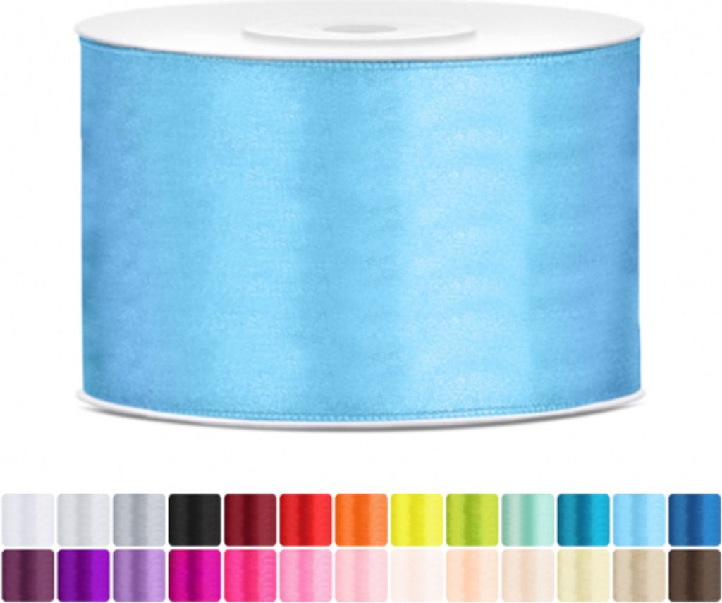 Satinband 50mm Hellblau - 25 Meter Rolle Geschenk- & Produktbild 