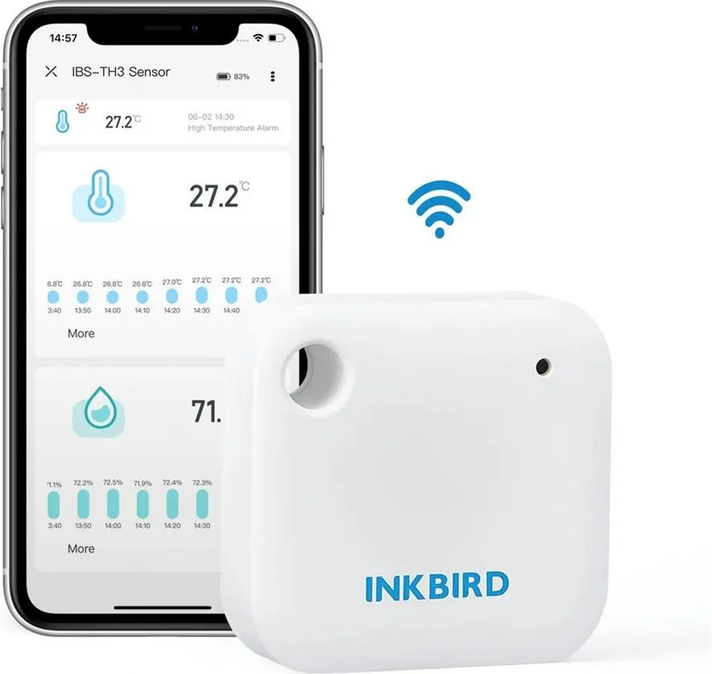 Capteur d'humidité Wi-Fi pour Cave à Vin et Serre avec Suivi sur Smartphone